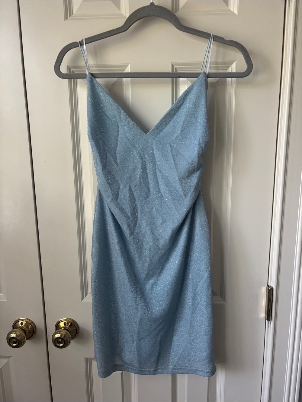 Lovely Day Sparkle Blue Mini Slip Dress